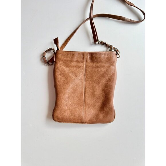 DANIER Brown Leather North South Zipper Crossbody Purse - Picture 4 of 15